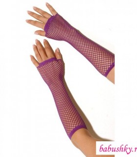 Перчатки Electric Lingerie в сеточку длинные фиолетовые, OS для стильного образа